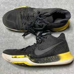 Nike Kyrie 3 Zoom Basketball Sneakers Shoe Mens Size 8.5 Black Yellow 852395-901